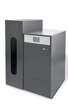 DOMUSA BIOCLASS NG 43 caldera de pellets de 42,7 Kw solo calefacción, con camara de combustión de acero inox., intercambiador tubular. (caldera para biomasa de pellets)