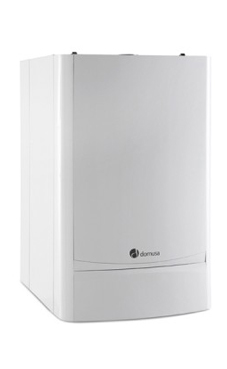 DOMUSA EVOL TOP 25 ACU de 23,5 KW con acumuladorde 21 litros con placa de conexiones y kit de evacuación (caldera para gas propano mural estanca mixta condensación)