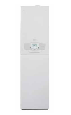 BAXI-ROCA PLATINUM COMBI PLUS 28 AIFM  de condensación mixta con acumulación de 28 KW con placa de conexiones y kit salida de humos (caldera para gas natural mural estanca para instalar de pie)