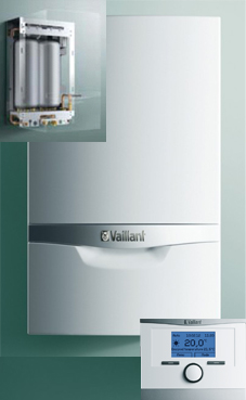 VAILLANT ECOTEC PLUS 236 de 19-23 KW con actoSTOR (VMW ES 236/5-5 + VIH CL 20 S) con plantilla y Kit evac. PP (caldera para gas propano mural estanca mixta condensación)