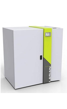 LASIAN BIOMASTER 25 grupo térmico de 25 Kw. para pellet de encendido automático, con tolva de 238 litros adosada, incluye bomba, vaso de expansión, válvula de seguridad, purgador y trasductor (caldera para biomasa de pellets)
