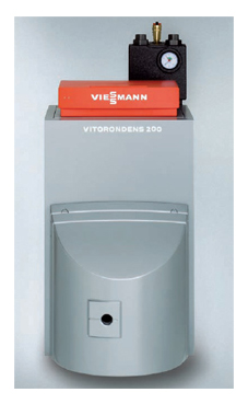 VIESSMANN VITORONDENS 222-F BS2A 28,9 de pie de 27-28,9 Kw  mixta con regulación vitotronic 200 KO2B quemador vitoflame 300 presurizado (para estanco coaxial consultar) interacumulador horizontal de 160l. (caldera para gasóleo estanca de condensación)