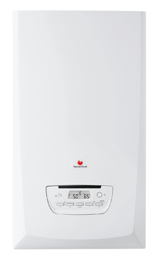 SAUNIER-DUVAL THEMA CONDENS 25 de 19,6/25,5 KW (calefacción y acs) con placa de conexiones y ventosa (caldera para gas propano mural estanca mixta condensación)