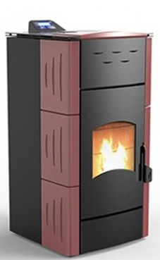 LASIAN SHIMA de 6,2 a 18 Kw. (pellet) calentamiento mediante agua, de 25 KW de potencia térmica máxima. Capacidad de calentamiento de 310 m3 (modelos en burdeos y beige) programable, con bomba, vaso de expansión, válvula de seguridad, purgador y transduct